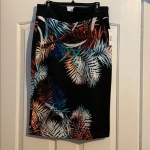 Black multi leaf skirt